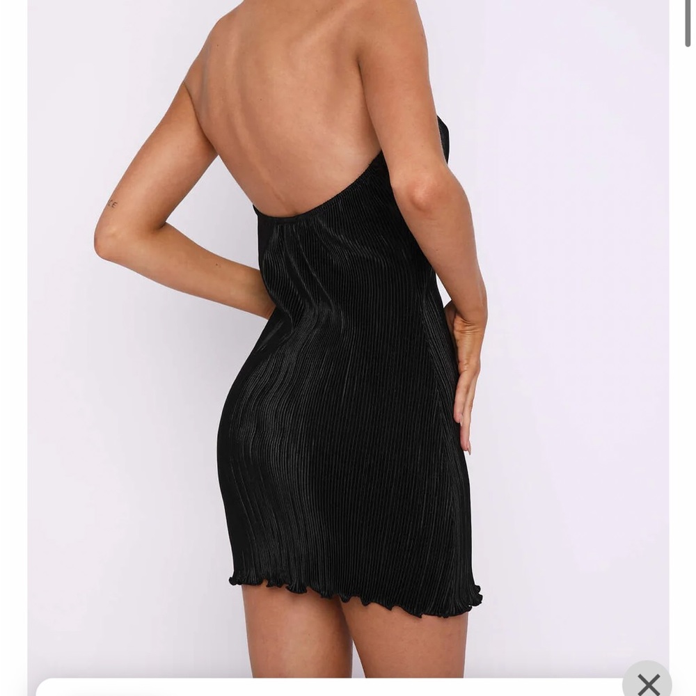 Mini open back black dress